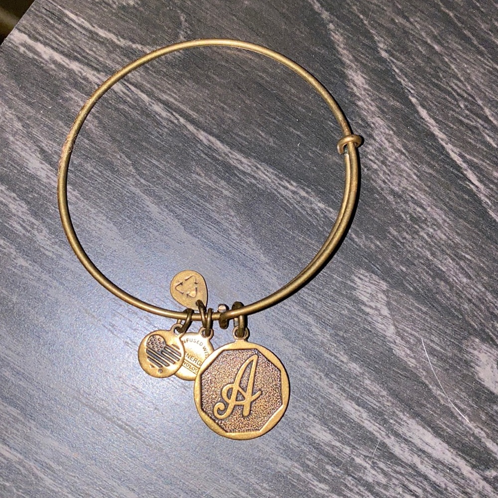 Alex and ani “A” gold